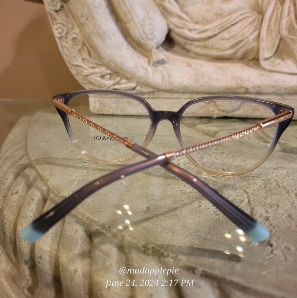 Tiffany & Co.  TF2206 Eyeglass Frames Only Rubedo Diamond Cut Luxury #102 - Picture 5 of 17
